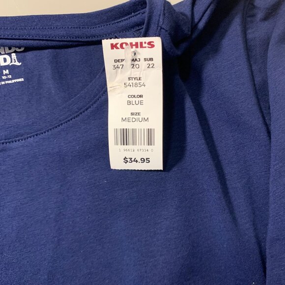 Lands End Blue Tencel Short Sleeve Crew Neck Tee Shirt - M - Picture 4 of 5